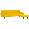vidaXL Canapea extensibilă 2 locuri, cu taburet, galben, catifea