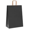 vidaXL Pungi de h&acirc;rtie 250 buc cu m&acirc;nere negre 32x17x44 cm