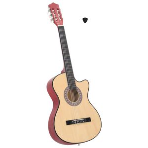 vidaXL Chitară acustică occidentală, cu 6 corzi, 38", lemn de tei