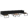 vidaXL Set canapea de grădină colțar cu perne, 5 piese, aluminiu, WPC
