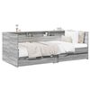 vidaXL Daybed cu sertar cu raft cu headboard Sonoma gri Lemn prelucrat