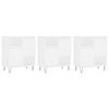 vidaXL Servante, 3 piese, alb, lemn prelucrat