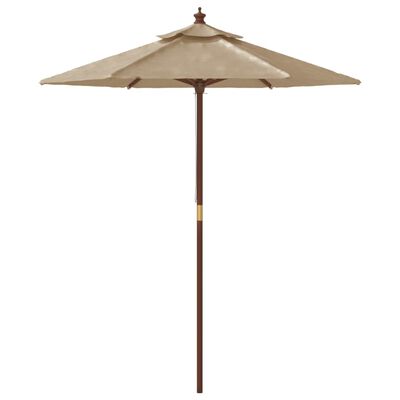 vidaXL Umbrelă de soare de grădină stâlp din lemn gri taupe 196x231 cm