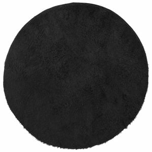 vidaXL Covor shaggy cu pom &icirc;nalt, NAVARRA, negru, 100x100cm, poliester