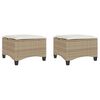 vidaXL Scaune de grădină cu perne 2 buc Bej 55x55x36 cm Poly Ratan