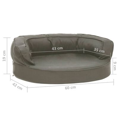 vidaXL Saltea ergonomică pat de câini, 60x42 cm, gri închis, aspect in
