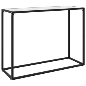 vidaXL Masă consolă, alb, 100x35x75 cm, sticlă securizată