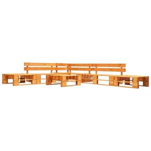 vidaXL Set mobilier de grădină paleți, 6 piese, maro miere, lemn