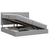 vidaXL Pat cu saltea și spațiu de depozitare Gri deschis 200 x 200 cm