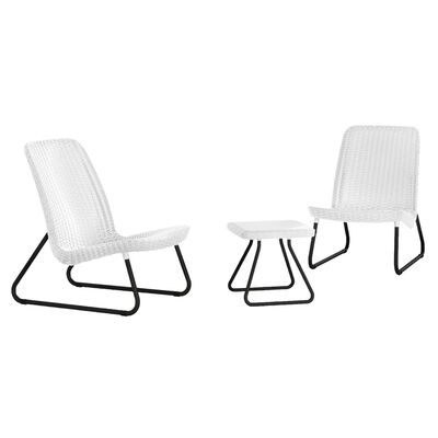 Keter Set mobilier de exterior Rio, 3 piese, alb, 218155