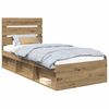 vidaXL Cadru de pat Stejar artizanal 75 x 190 cm Lemn de pin masiv