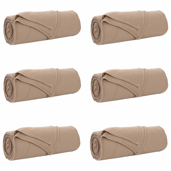 vidaXL Pături de aruncat 6 pcs Culoare Cămilă 210 x 140 cm Molton
