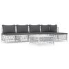 vidaXL Set mobilier de grădină, 6 piese, cu perne, alb, oțel
