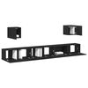 vidaXL Set comodă TV 7 pcs Stejar Negru 100 x 30 x 30 cm Lemn compozit