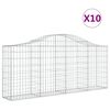 vidaXL Coșuri gabion arcuite 10 buc, 200x30x80/100cm, fier galvanizat
