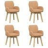 vidaXL Scaune de dining rotative 4 buc. Boucl&eacute; Bej 54 x 58 x 87 cm