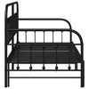 vidaXL Cadru de pat de zi cu headboard Negru 100 x 200 cm Oțel