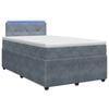 vidaXL Pat boxspring cu saltea Gri &icirc;nchis 120 x 200 cm Catifea