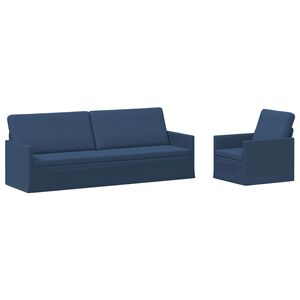 vidaXL Set de canapea 2 pcs albastru Țesătură