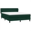 vidaXL Pat box spring cu saltea, verde &icirc;nchis, 160x220 cm, catifea