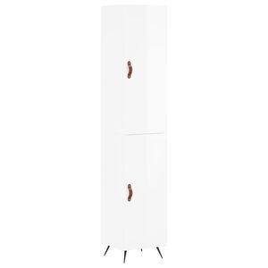 vidaXL Dulap &icirc;nalt, alb extralucios, 34,5x34x180 cm, lemn prelucrat