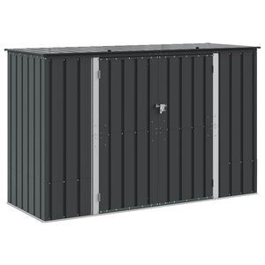 vidaXL Cutie de depozitare pentru grădină Negru 214 x 82 x 132 cm Oțel