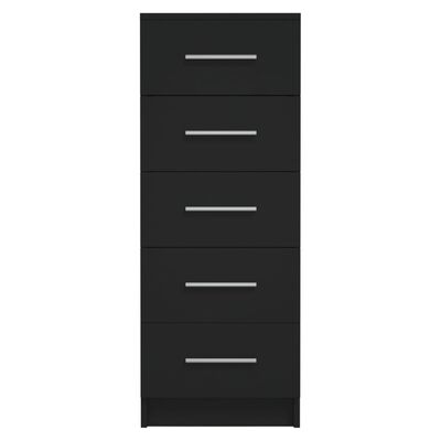 vidaXL Comodă înaltă cu sertare, negru, 41x35x106 cm, lemn prelucrat