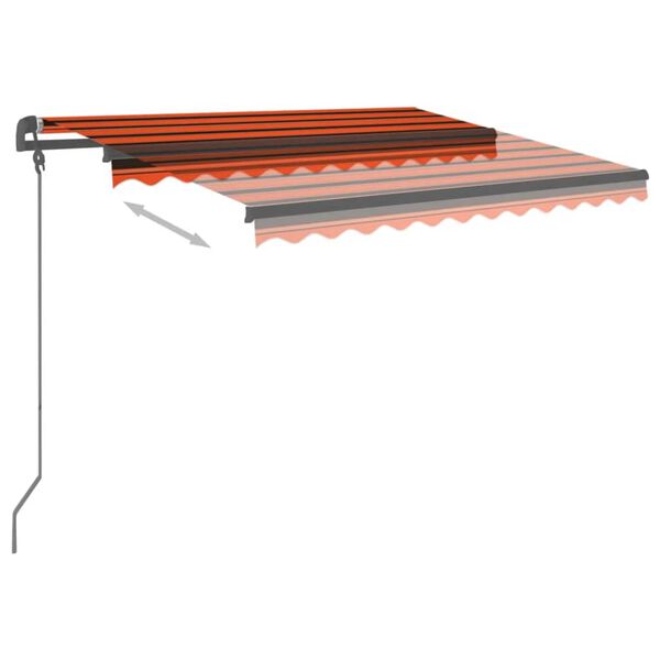 vidaXL Copertină retractabilă automat st&acirc;lpi portocaliu&maro 3,5x2,5 m