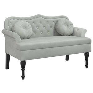 vidaXL Bancă cu perne gri deschis 120,5x65x75 cm catifea