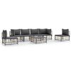 vidaXL Set mobilier de grădină cu perne, 7 piese, antracit, poliratan