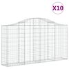 vidaXL Coșuri gabion arcuite 10 buc, 200x30x100/120 cm fier galvanizat