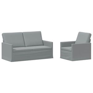 vidaXL Set de canapea 2 pcs Gri deschis Țesătură