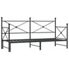 vidaXL Pat de zi cu șaia fără saltea Negru 90x200 cm Oțel