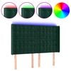 vidaXL Tăblie de pat cu LED, verde &icirc;nchis, 147x16x118/128 cm, catifea