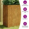 vidaXL Jardinieră, 80x40x80 cm, oțel corten