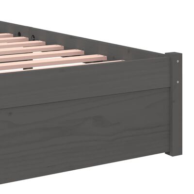 vidaXL Cadru de pat single, gri, 90x190 cm, lemn masiv
