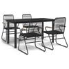 vidaXL Set mobilier de grădină, 5 piese, negru, ratan PVC