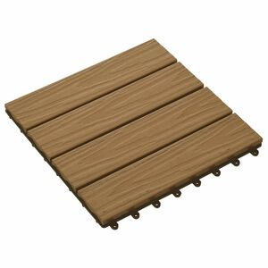 vidaXL Plăci pentru Deck 11 pcs Lemn de tec 30 x 30 cm Lemn compozit