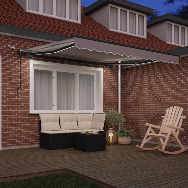 vidaXL Cortina Retractabilă cu Gri deschis 300 x 250 cm țesătură