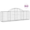 vidaXL Coșuri gabion arcuite 13 buc, 200x30x60/80 cm, fier galvanizat
