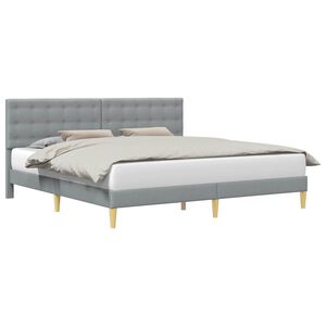 vidaXL Cadru de pat cu headboard Gri deschis 180 x 200 cm Țesătură