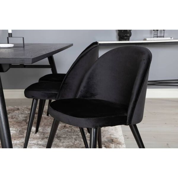 Venture Home Scaune de sufragerie Velvet, 2 buc., negru, catifea