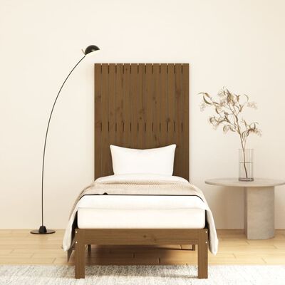 vidaXL Tăblie de pat pentru perete, maro miere, 82,5x3x110 cm lemn pin