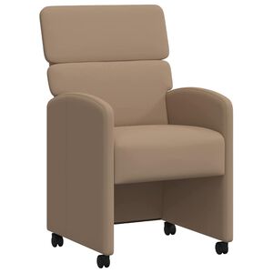 vidaXL Scaune de dining cu roți 2 buc. Piele artificială Cappuccino