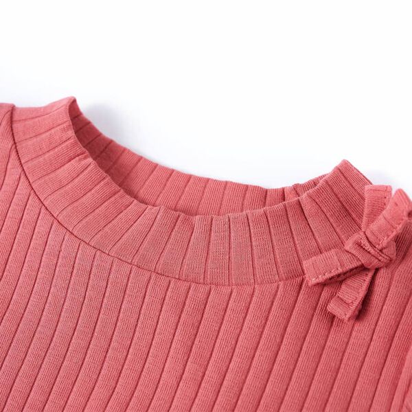 Tricou pentru copii cu mâneci lungi, roz antichizat, 116