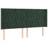 vidaXL Tăblie pat cu aripioare verde &icirc;nchis 183x16x118/128 cm catifea