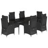 vidaXL Set mobilier de grădină cu perne, 7 piese, negru, poliratan