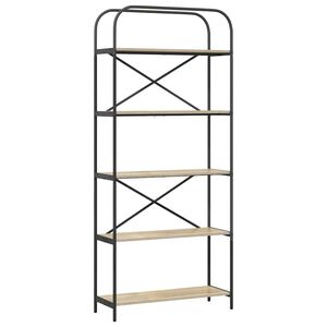 vidaXL Raft pentru cărți 5 niveluri 80 x 30 x 183 cm Lemn prelucrat