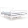 vidaXL Cadru de pat Super King, alb, 180x200 cm, lemn masiv