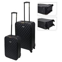 ProWorld Set valize cu design matlasat, 2 piese, negru
